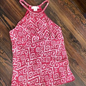 Michael Kors Red Keyhole Halter Top